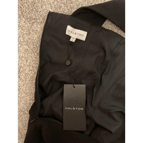 NWT Halston Andie Stretch Crepe Cocktail Mini Dress in Jet Black, 12 - Picture 8 of 8
